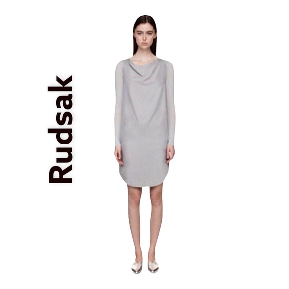 Rudsak Scarlet Cowl Neck Dress Grey, NWT - Picture 1 of 16